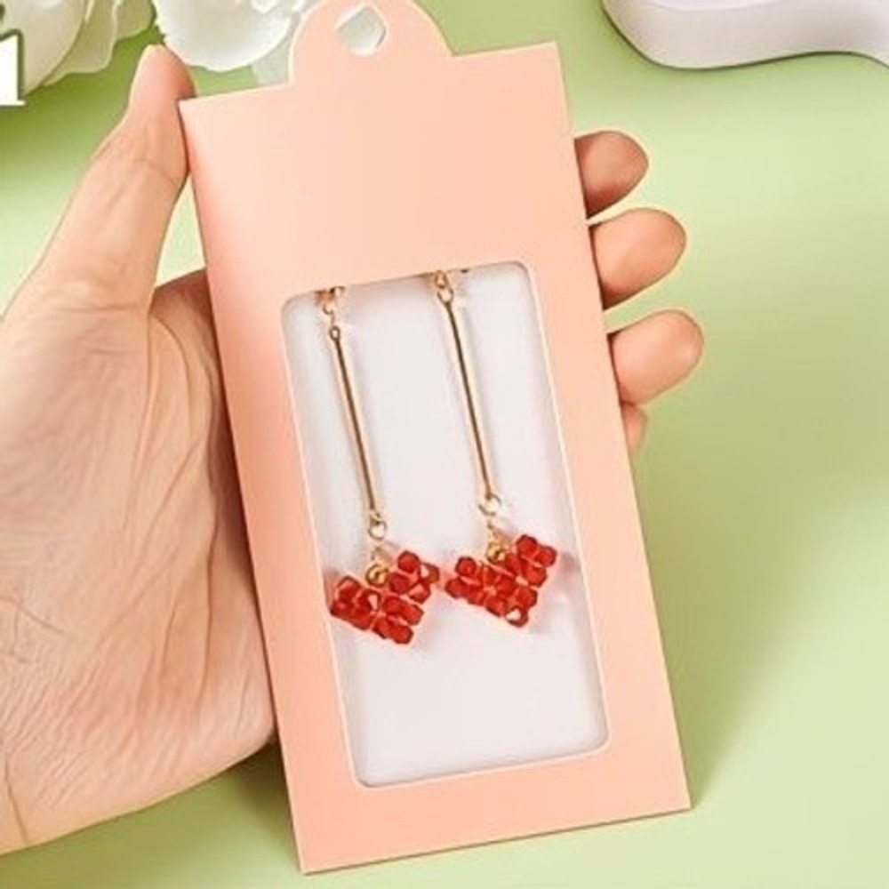 16pcs with Clear Window Kraft Paper Jewelry Display Box small business minimal